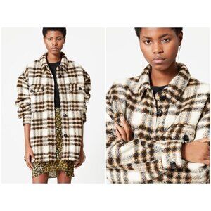💕ISABEL MARANT ETOILE💕 Harveli Checked Coat ~ Plaid Ecru 36 EU NWT